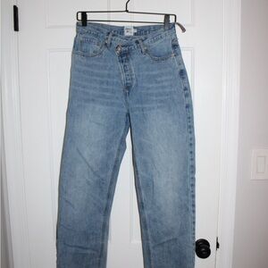 Princess Polly Light Blue Straight Leg Jeans